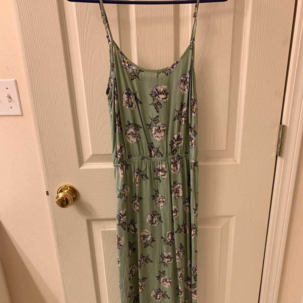 Sage green and lavender floral maxi